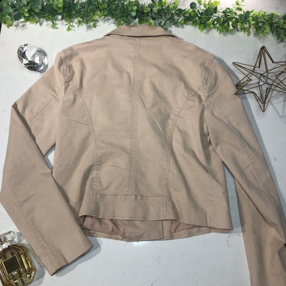 Ann Taylor Loft nude|cream moto jacket size M - Picture 4 of 6